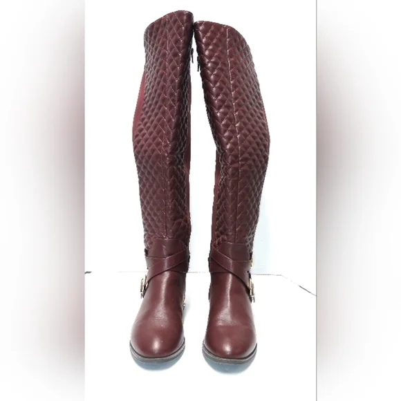 Annabeth Flat knee high Boot quilted Oxblood Size: 9.5 - Picture 3 of 9